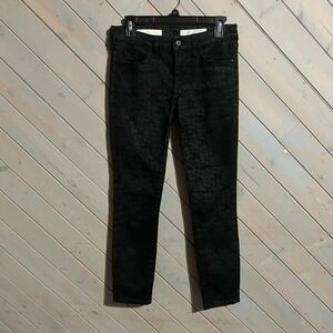 Anthropologie Stole Pattern‎ Black Straight Leg Jeans Women's Size 27
